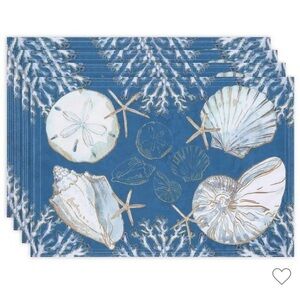 NWT Laural Home Playa Shells Placemats Set of 4